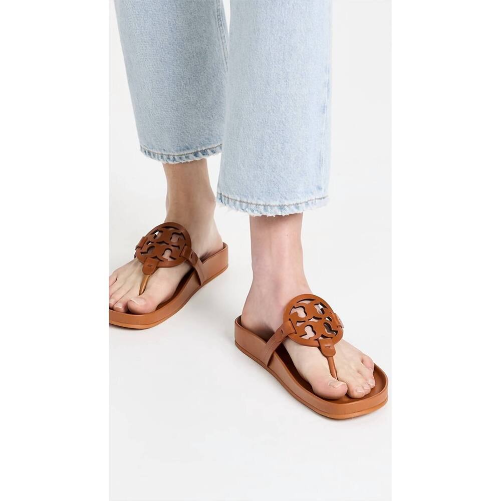 NEW TORY BURCH women's miller clouds sandal in bourbon - Picture 5 of 5